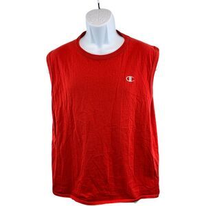 Champion Tank Top Red Mens Size Large Athletic Sports Athleisure Sleeveless